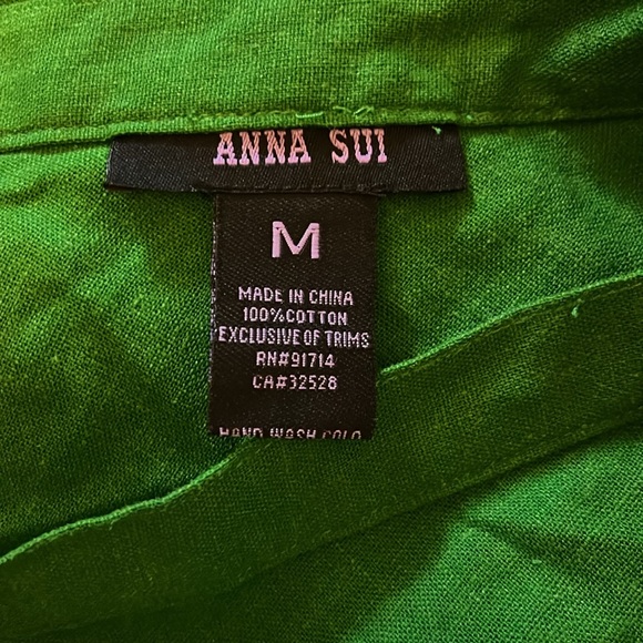 Designer Anna Sui Green skirt lace swirls - Picture 2 of 7